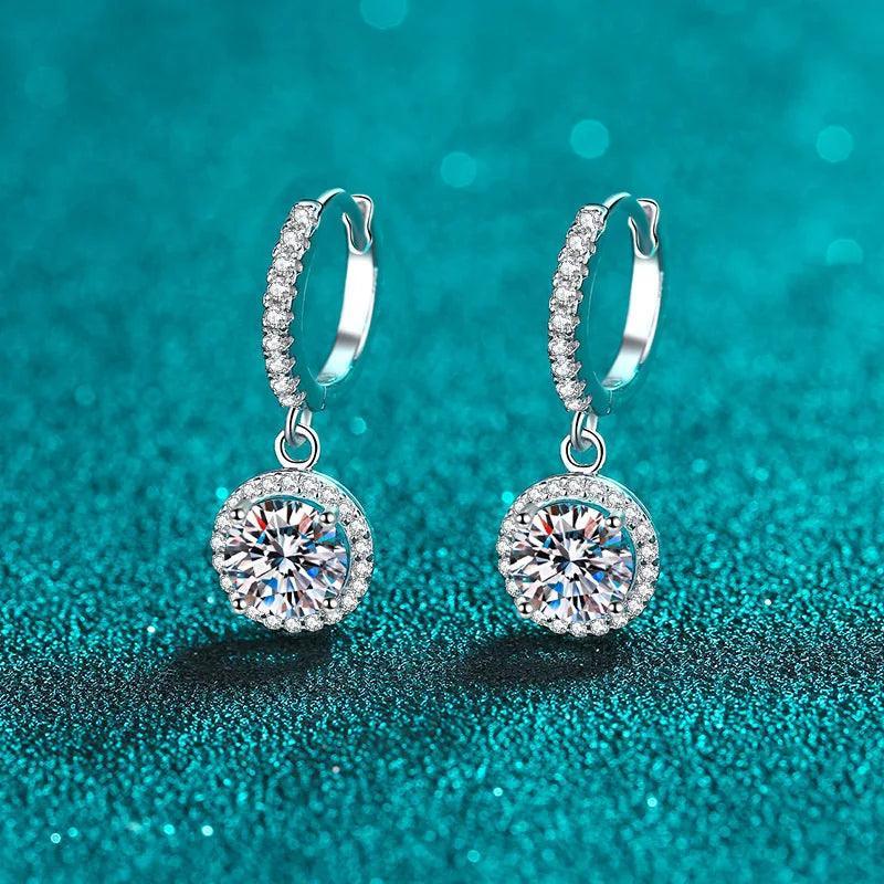 Moissanite Earring Sterling Silver 925 Plated 18k White Gold 