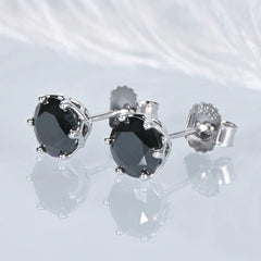 Moissanite Earrings Morden Stud 925 Sterling Silver Black Jewelry