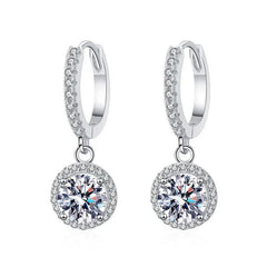 Moissanite Earring Sterling Silver 925 Plated 18k White Gold 