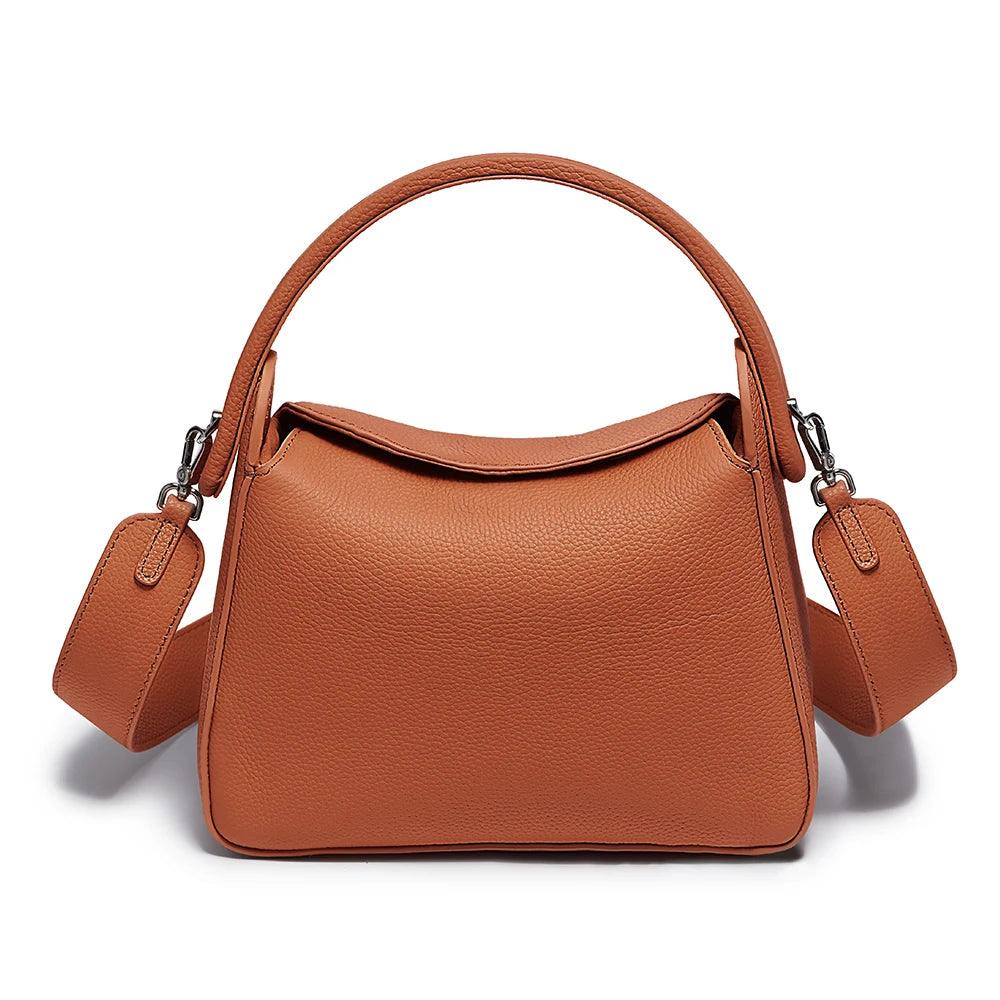 Women's Simple Luxury Solid Color Designer Leather Handbag Crossbody