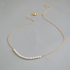 Pearl Necklace Natural 18K Gold Jewelry Party Gown