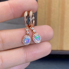 October Birthstone Natural Opal Earrings Ladies Luxury Fashion Design