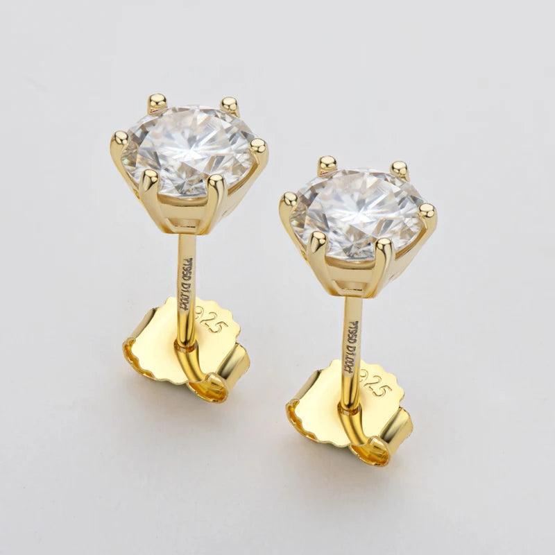 Moissanite Earrings Stud Sterling Silver 925 Sparkling Jewelry