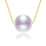 Necklace Gold 18K Pendant Round Natural Freshwater Pearl Fine Jewelry