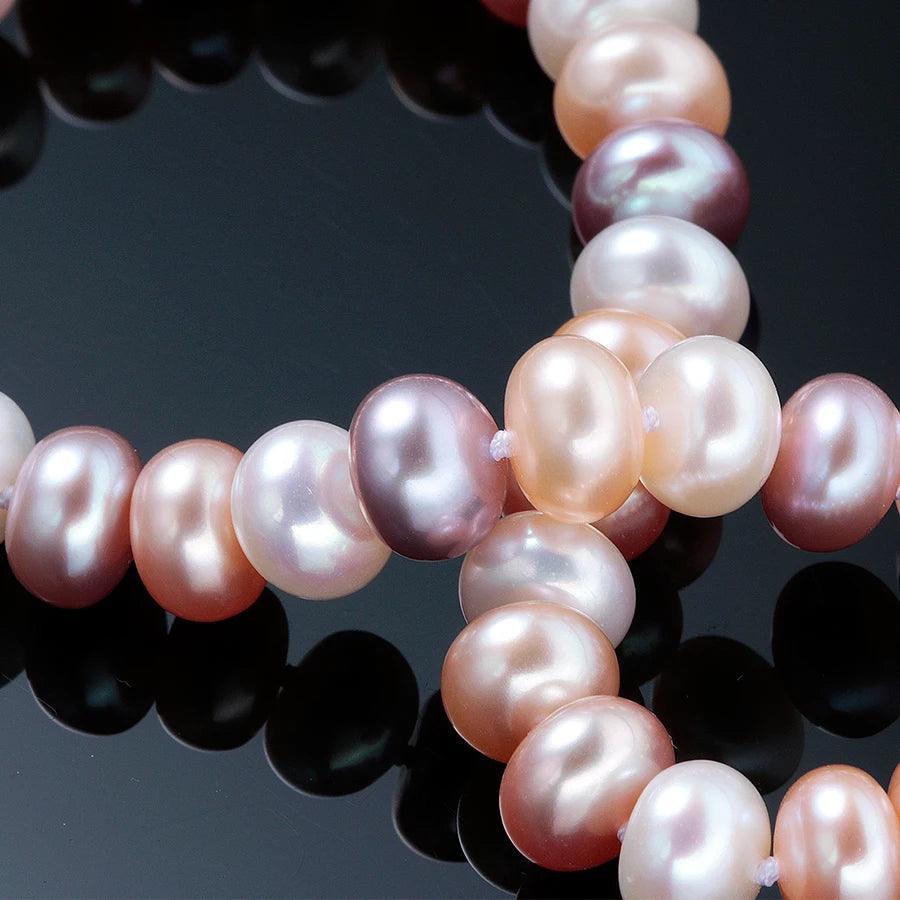 Natural Freshwater Pearl Necklace Neck Chain Multi-Color High Luster Pearls Jewelry 925 Silver Clasp