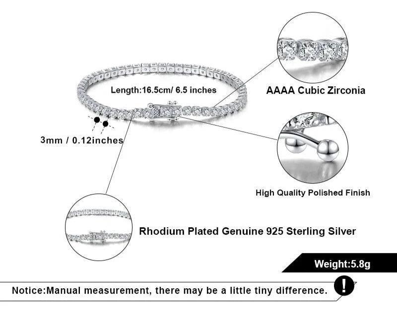 Tennis Bracelets Sterling Silver For Women Cubic Zirconia Bracelet