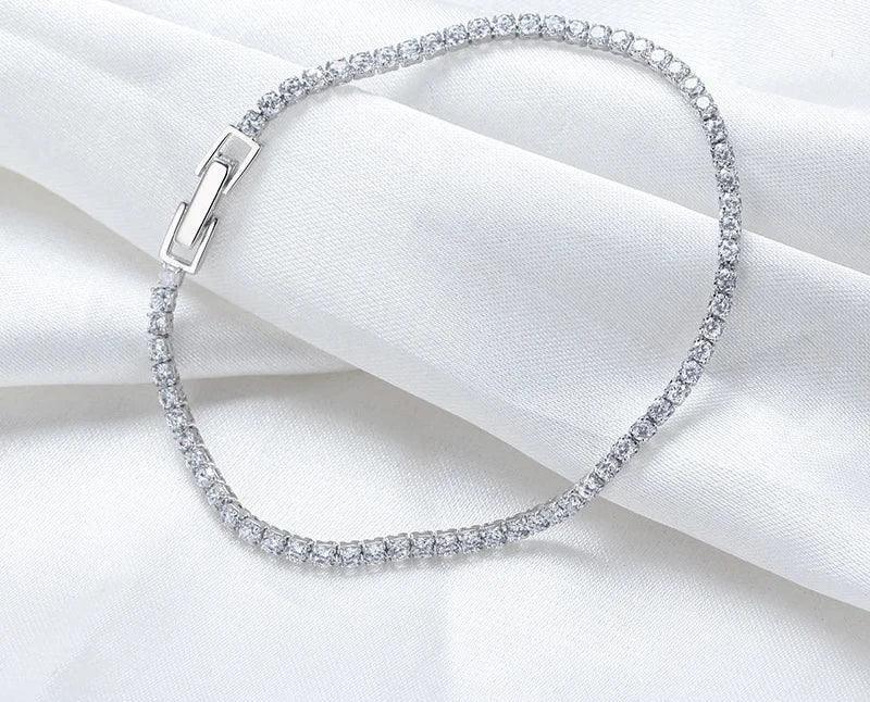 Tennis Bracelet Luxury 925 Silver with Zircon Bangle Party Jewelry
