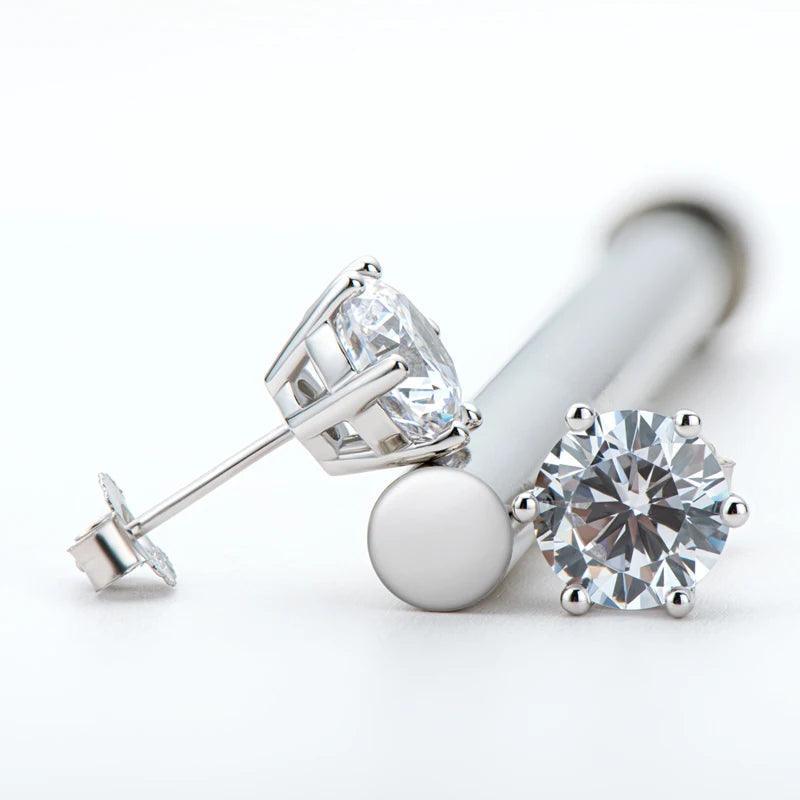 Moissanite Earrings Stud Sterling Silver 925 Sparkling Jewelry