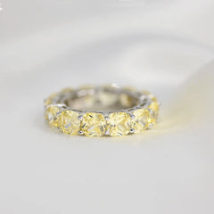 Diamond Ring Sparkling Full 925 Silver High Party Fine Jewelry