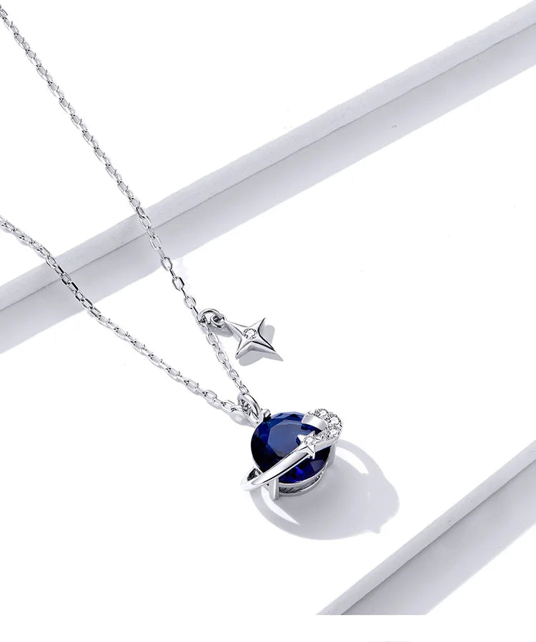 September Birthstone Silver Pendant Necklace Design Jewelry