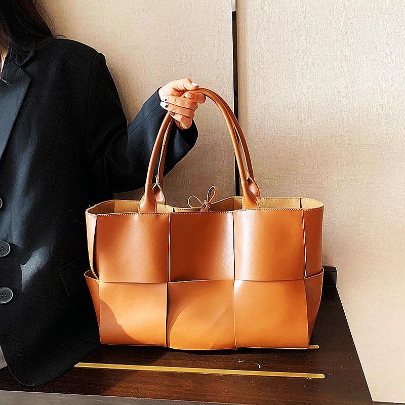 Large Capacity Soft PU Tote Bag for Women Luxury Designer