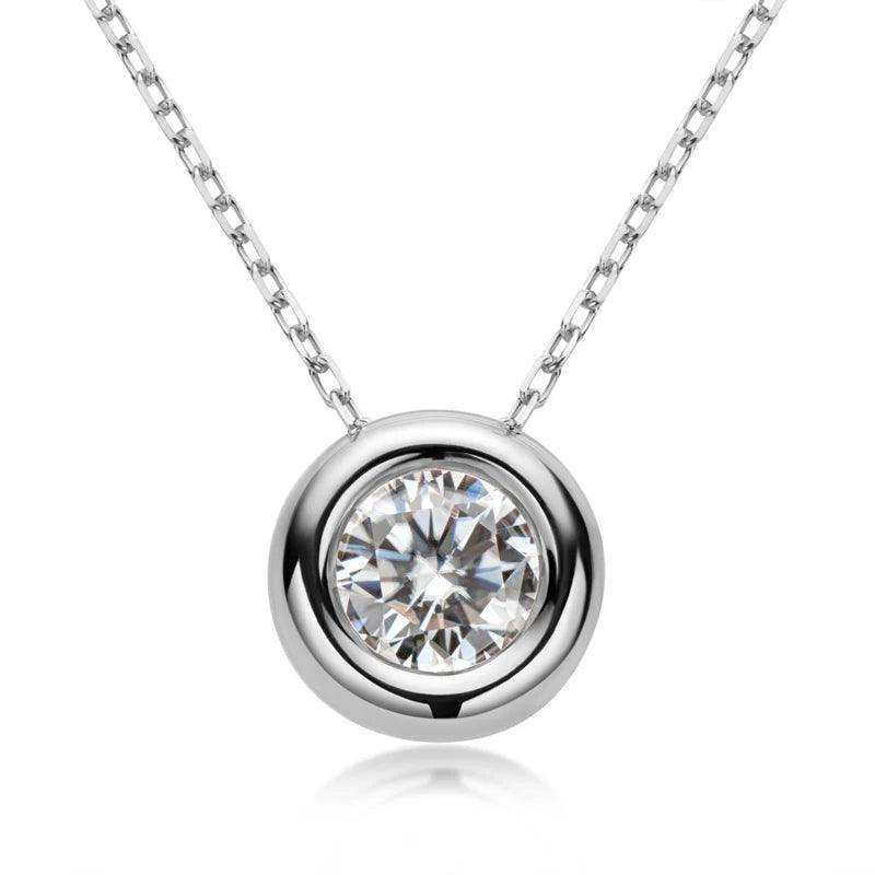 Gold necklace Round Pendant 100% Silver 925