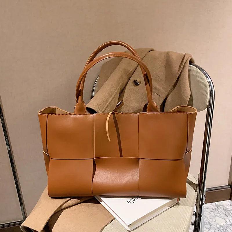 Large Capacity Soft PU Tote Bag for Women Luxury Designer