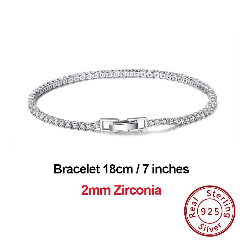 Tennis Bracelet Luxury 925 Silver with Zircon Bangle Party Jewelry
