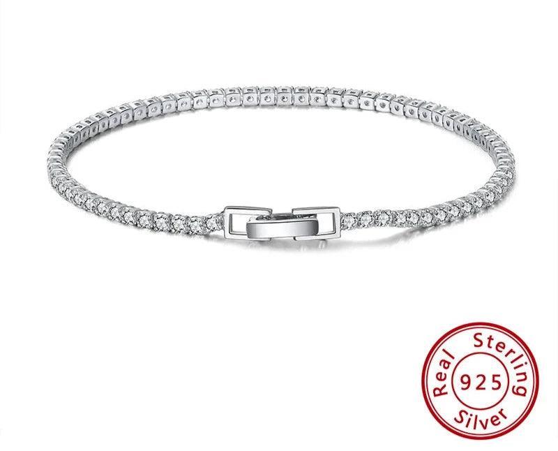 Tennis Bracelet Luxury 925 Silver with Zircon Bangle Party Jewelry
