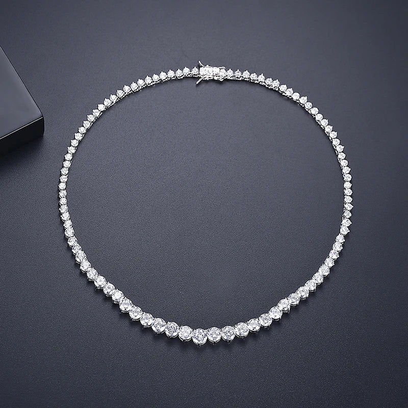 Diamond Necklace Luxury Design For Women Heart Shape Jewelry