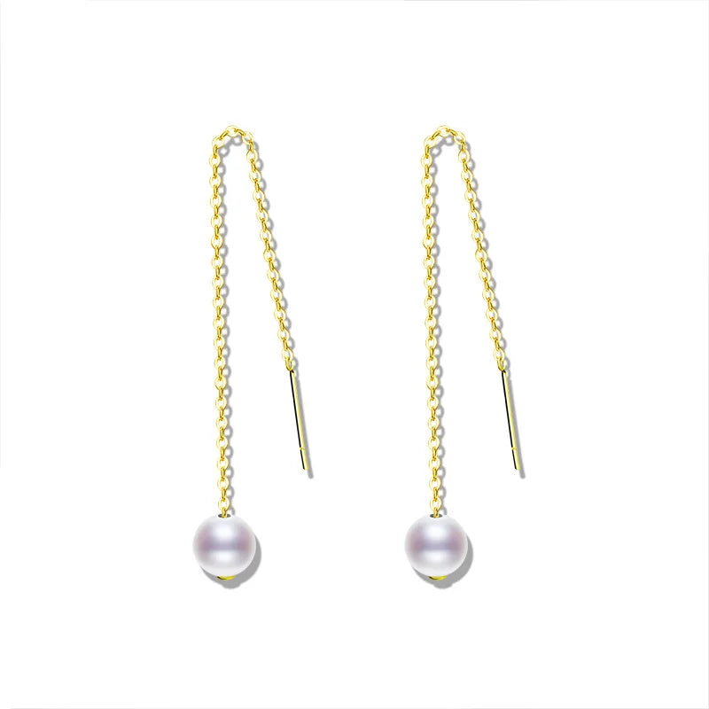 Pearl earrings 18K Gold Jewelry Natural Freshwater Pure Fine Jewelry