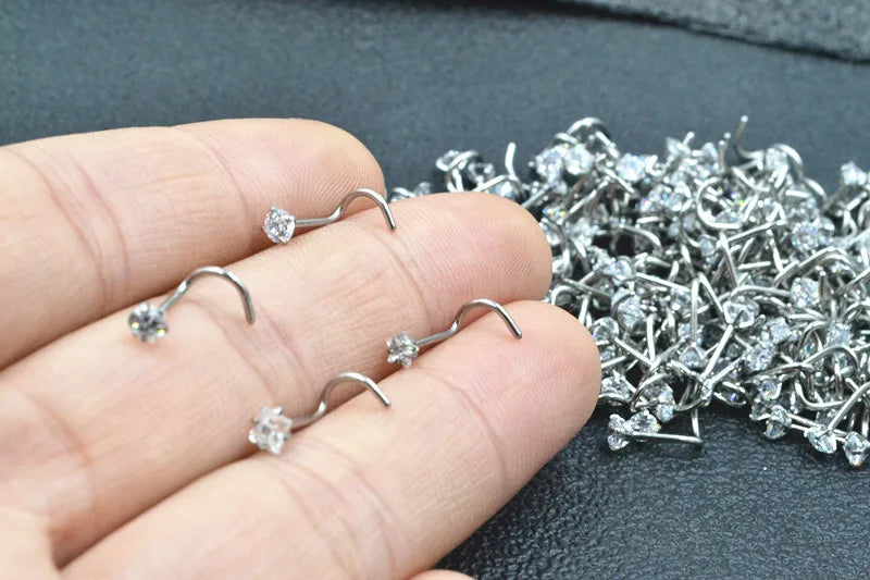 Nose Rings Popular Shine Piercing Steel Piercing Tip