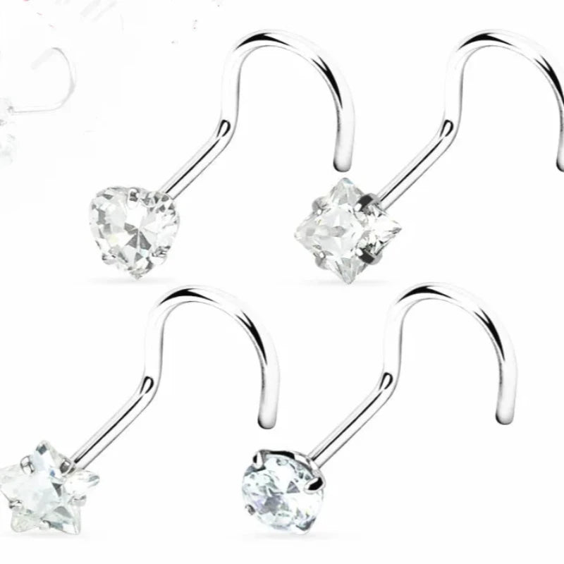 Nose Rings Popular Shine Piercing Steel Piercing Tip