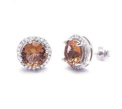 January Birthstone Stud Earrings 925 Sterling Silver Fine Jewelry Lady