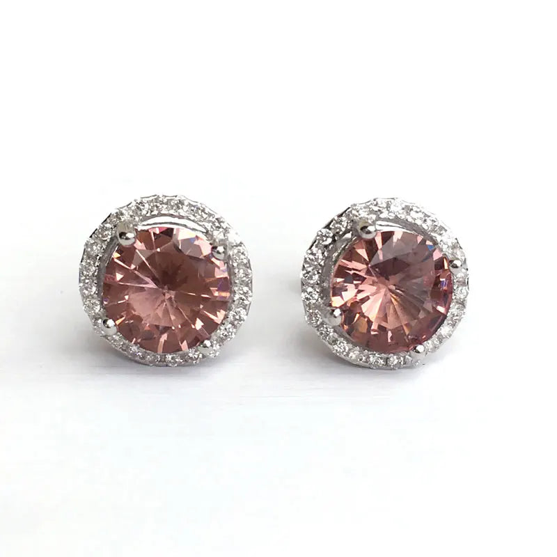 January Birthstone Stud Earrings 925 Sterling Silver Fine Jewelry Lady