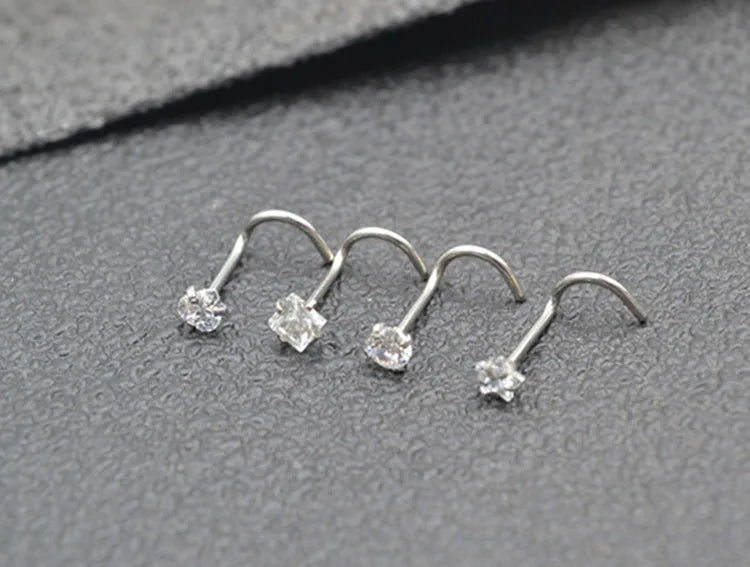 Nose Rings Popular Shine Piercing Steel Piercing Tip