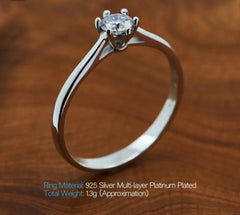 Moissanite rings Round Cut D VVS1 0.3ct 925 Silver
