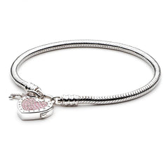 Personalized Love Snake Chain Bracelet Heart Shaped Lock