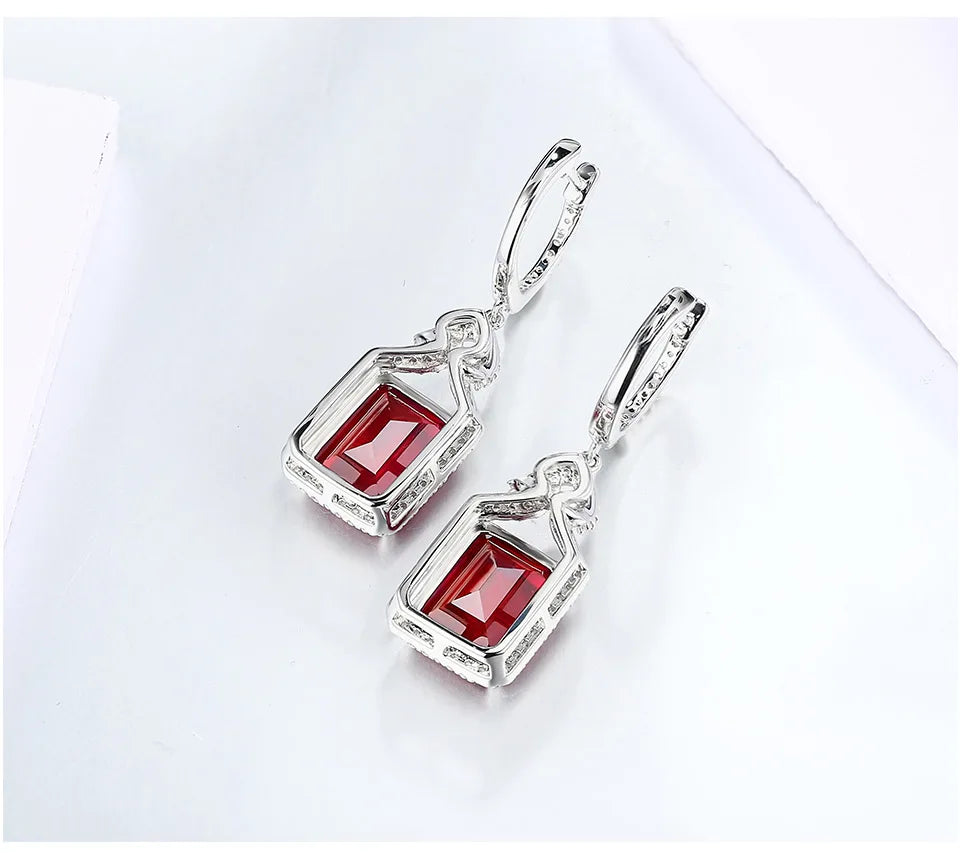 January Birthstone Sterling Silver Earring Charming Created Jewelry