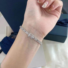 Diamonds Bracelets Silver 925 Simulated Moissanite Party Fine Jewelry