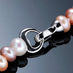 Natural Freshwater Pearl Necklace Neck Chain Multi-Color High Luster Pearls Jewelry 925 Silver Clasp