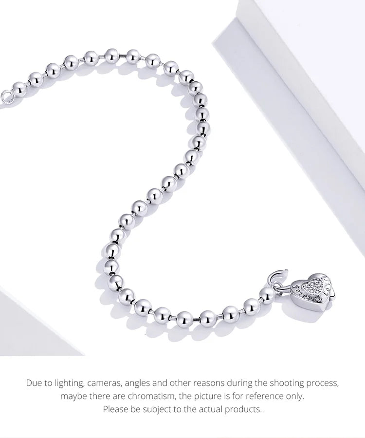 Personalized Heart Bead Bracelet Simple Fashion Love Chain