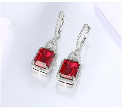 January Birthstone Sterling Silver Earring Charming Created Jewelry