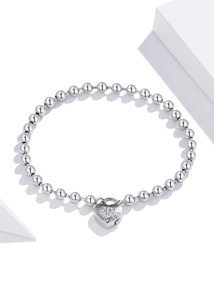 Personalized Heart Bead Bracelet Simple Fashion Love Chain