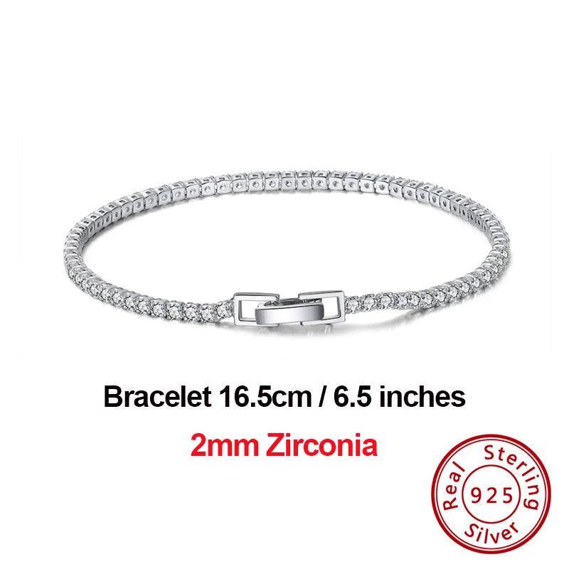 Tennis Bracelet Luxury 925 Silver with Zircon Bangle Party Jewelry
