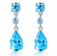 September Birthstone Solid Silver Earring Dark Blue Elegant Jewelry