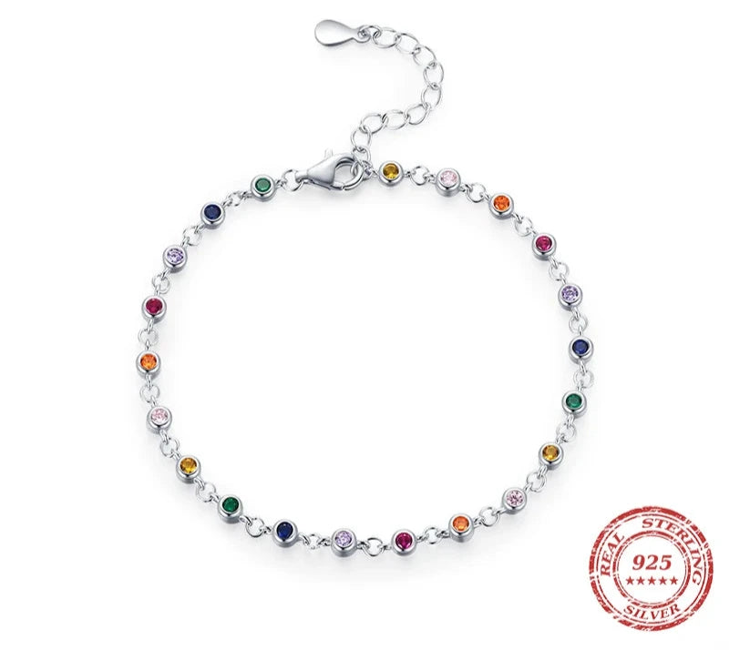 January Birthstone Style Bracelet Silver Color Fashion Jewelry