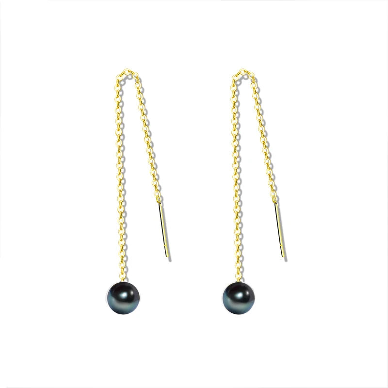 Pearl earrings 18K Gold Jewelry Natural Freshwater Pure Fine Jewelry