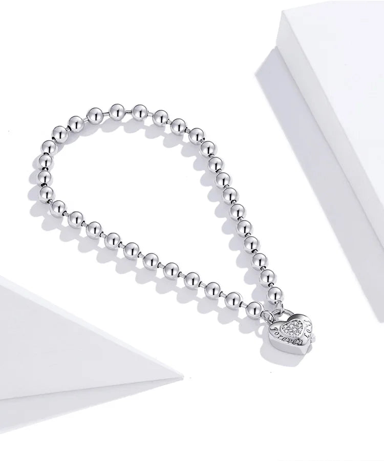 Personalized Heart Bead Bracelet Simple Fashion Love Chain