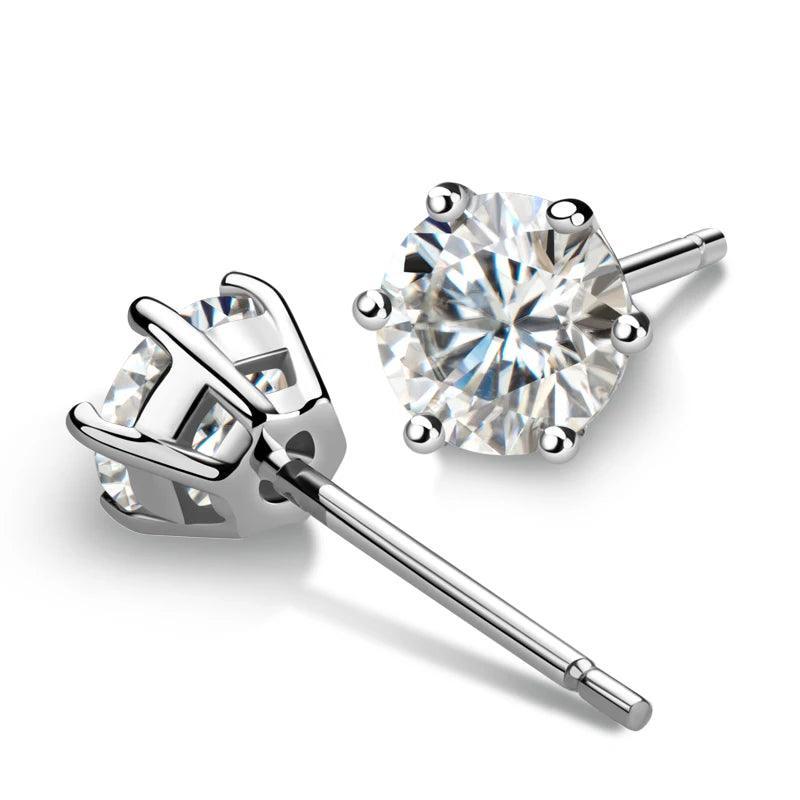 Moissanite Earrings Stud Sterling Silver 925 Sparkling Jewelry