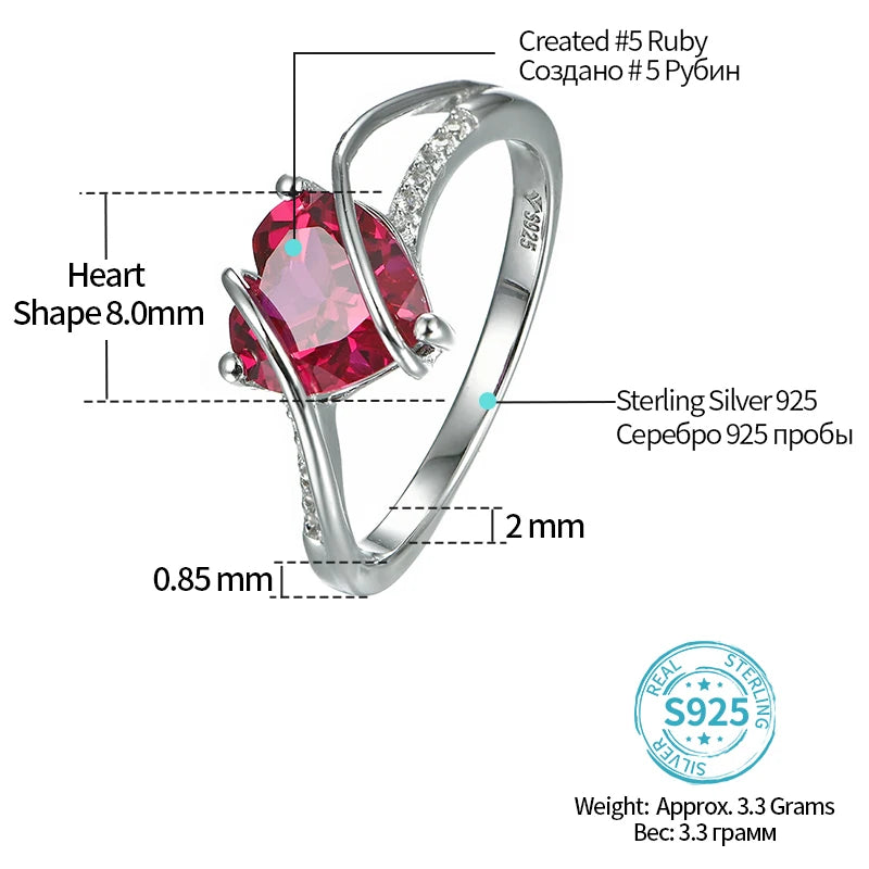 Engagement Rings Heart Shape 2.5 Carats Women Love for Party Romantic