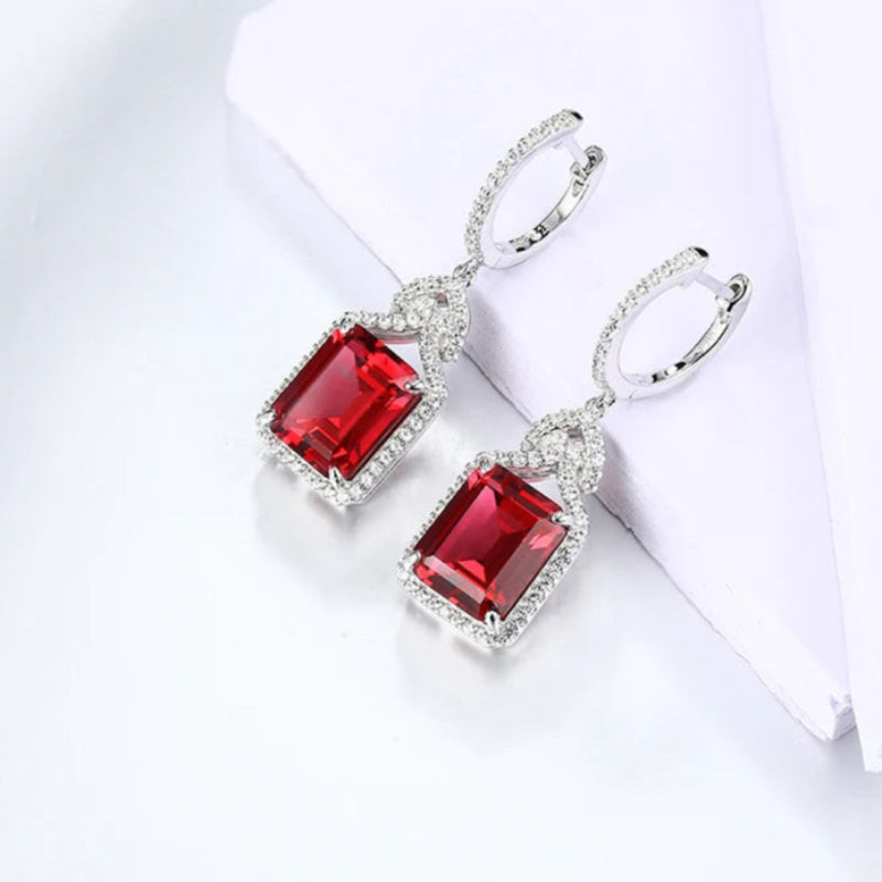 January Birthstone Sterling Silver Earring Charming Created Jewelry