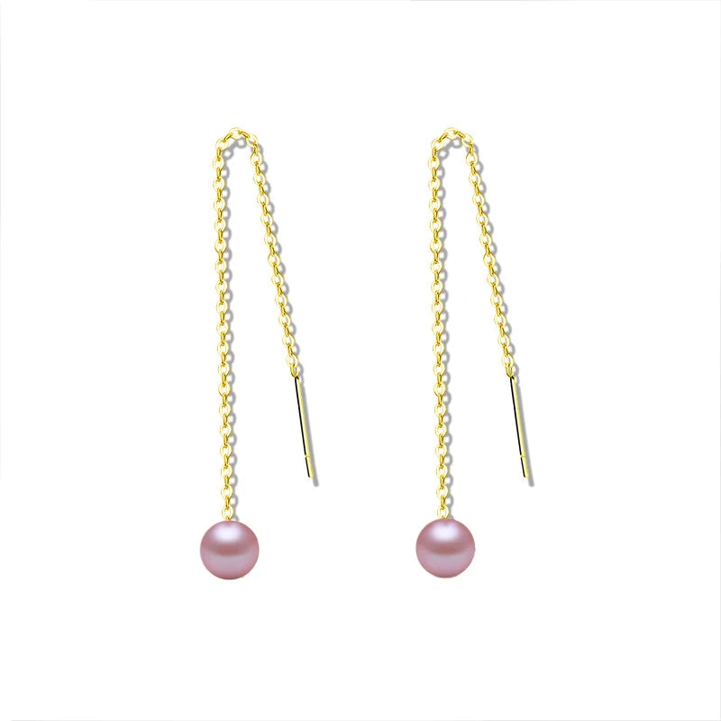 Pearl earrings 18K Gold Jewelry Natural Freshwater Pure Fine Jewelry