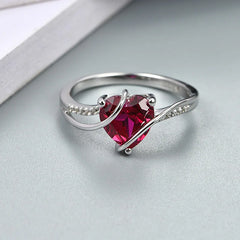 Engagement Rings Heart Shape 2.5 Carats Women Love for Party Romantic