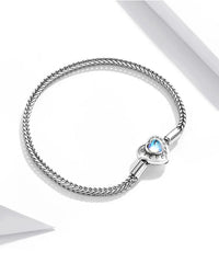 Personalized Heart Bracelet Moon stone Sterling Silver 925 Charm
