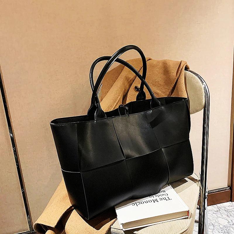 Large Capacity Soft PU Tote Bag for Women Luxury Designer