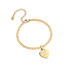 Personalized Heart Bracelet Gold Heart Pendant