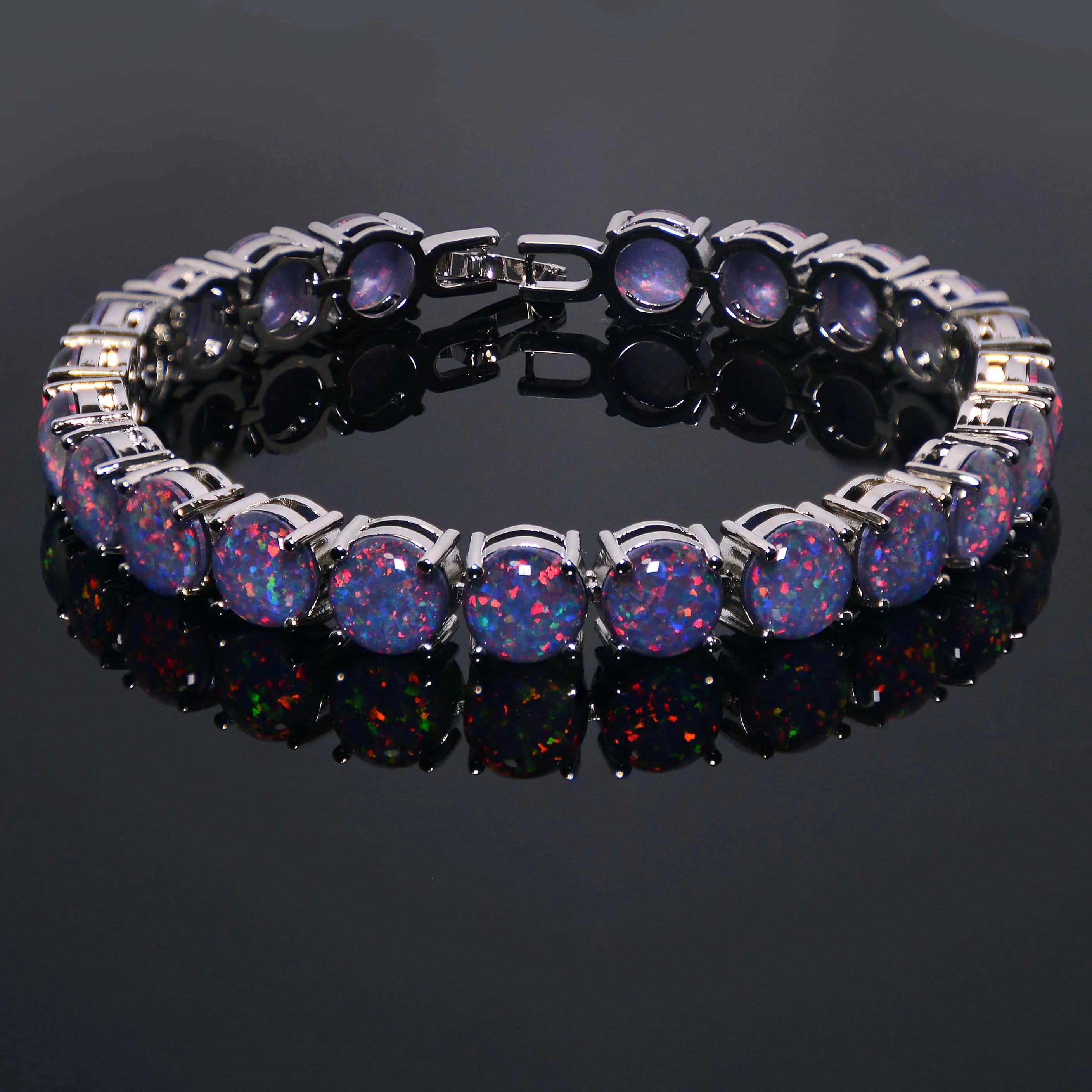 October Birthstone Arrival Mystic Round Classic Gemstone Bracelets