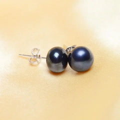 Pearl Stud Earrings For Women Black Natural Pearl Jewelry