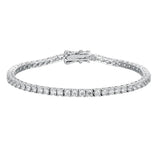 Hip Hop Rock 925 Sterling Silver 2.5MM Created Moissanite Gemstone Tennis Chain Bracelets